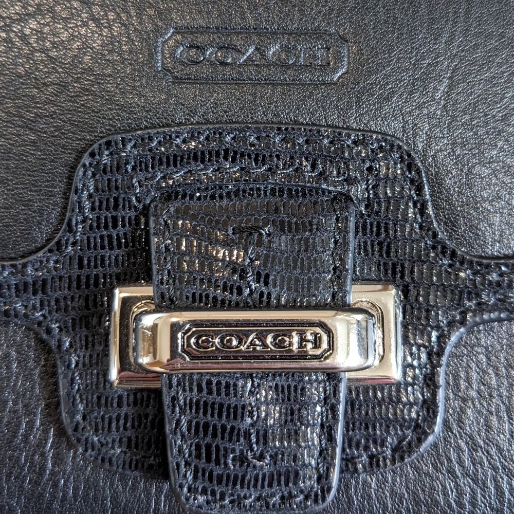 Coach Black Leather Continental Wallet with Silver Hardware - Picture 5 of 9
